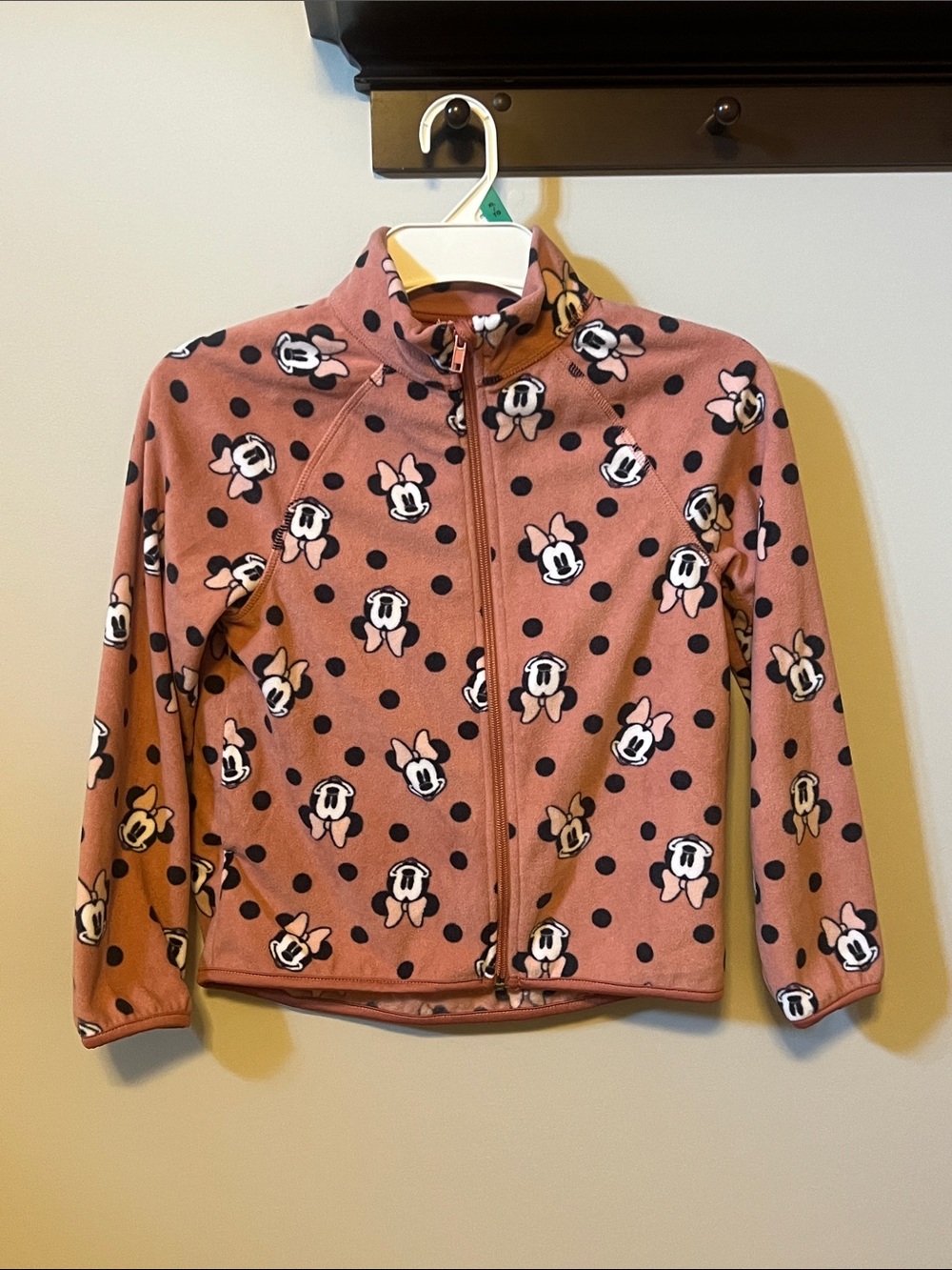 H&M Girls Pink Minnie Mouse Zip Fleece Jacket